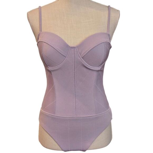 Haute Monday NWT Lavender Bustier Bodysuit Sz. MEDIUM - Picture 1 of 5